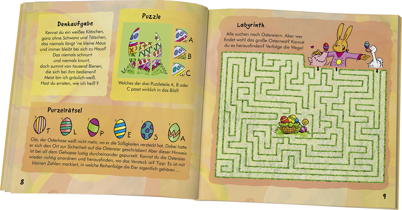 Kinderrätselbuch Ostern Labyrinth