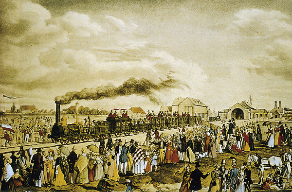 Eröffnung der Eisenbahnlinie Augsburg - München, 1840