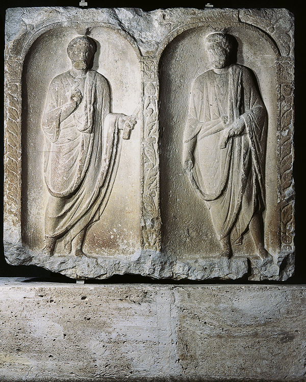 Grabmalrelief zweier römischer Bürger