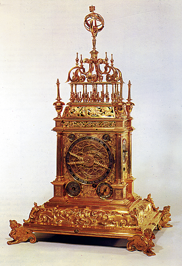 David Buschmann: Tischuhr mit Armillarsphäre, 1652