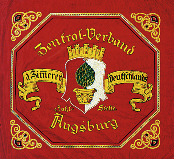 Fahne der Zahlstelle Augsburg des Zentral-Verbandes der Zimmerer Deutschlands